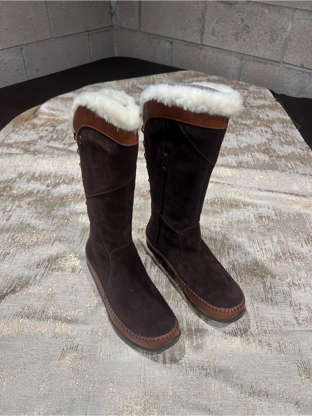 The North Face Janey Waterproof Suede Leather Tall Primaloft Snow Boots 7